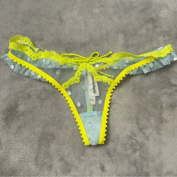 New! For love and lemons neon dotty thong panty polka dot lace nwot 24594 - Picture 4 of 8